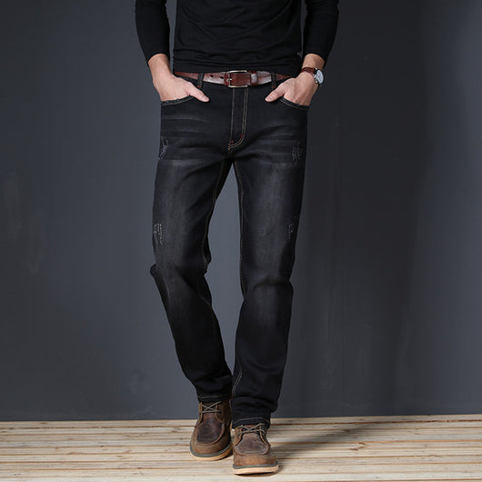 High Quality Stretch Cotton Straight Jeans Men