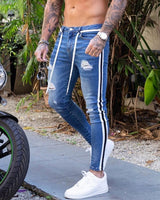 men Streetwear Destroyed Ripped Jeans