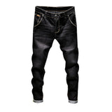 Stretch Pants Solid Slim Fit Jeans Men