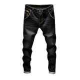 Stretch Pants Solid Slim Fit Jeans Men