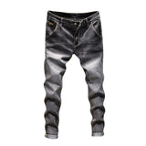 Stretch Pants Solid Slim Fit Jeans Men