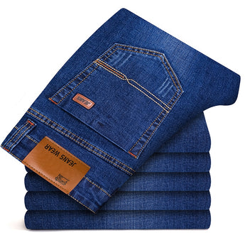 Men's Slim Elastic Jeans Business Classic Style