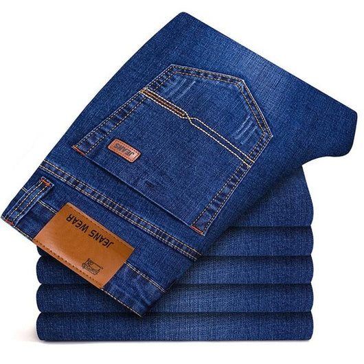 Men's Slim Elastic Jeans Business Classic Style